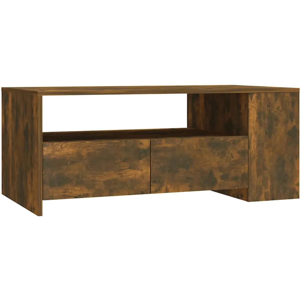 vidaXL Salontafel 102x55x42 cm bewerkt hout gerookt eikenkleurig