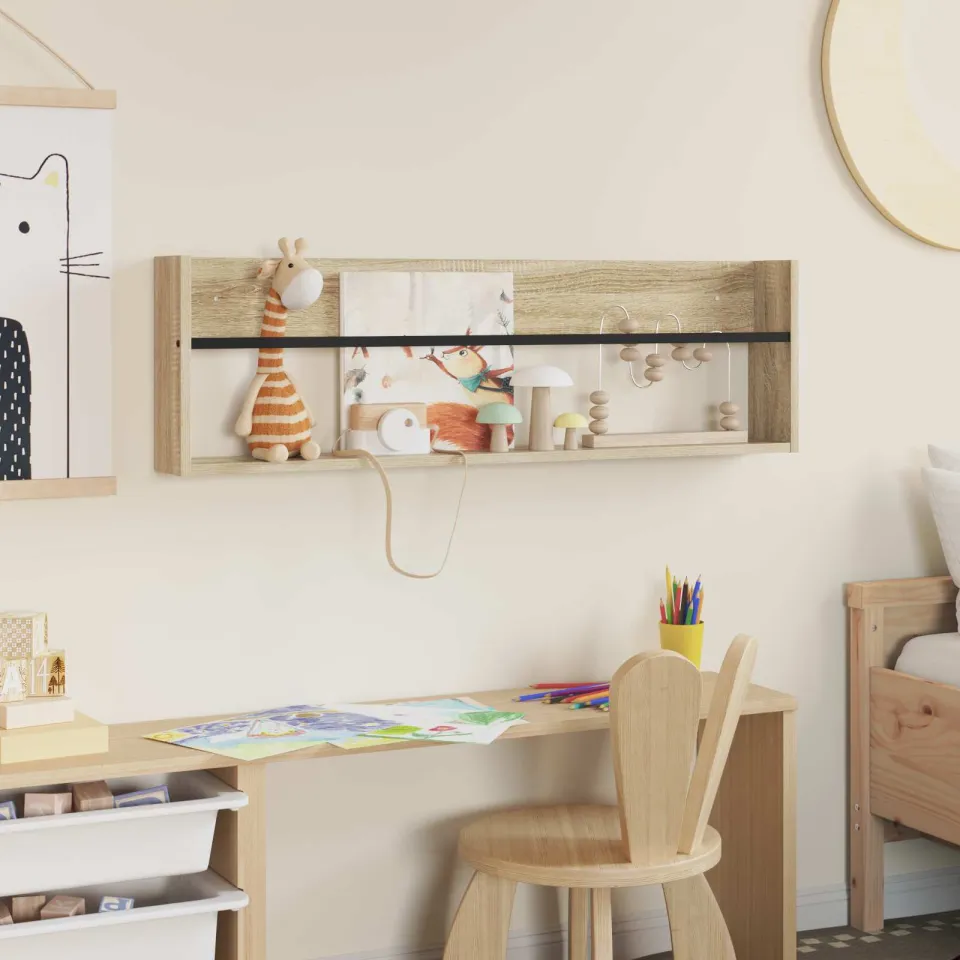 vidaXL Tijdschrift Rek Sonoma Eiken 100 x 12 x 30 cm Bewerkt hout, foto 4