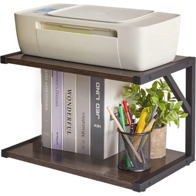 SHOP YOLO YOU ONLY LIVEONCE SHOP YOLO-Boekenrek- Printer Plank - Scanner Bestanden- Multifunctionele Bureau Organizer-Boeken-Bruin