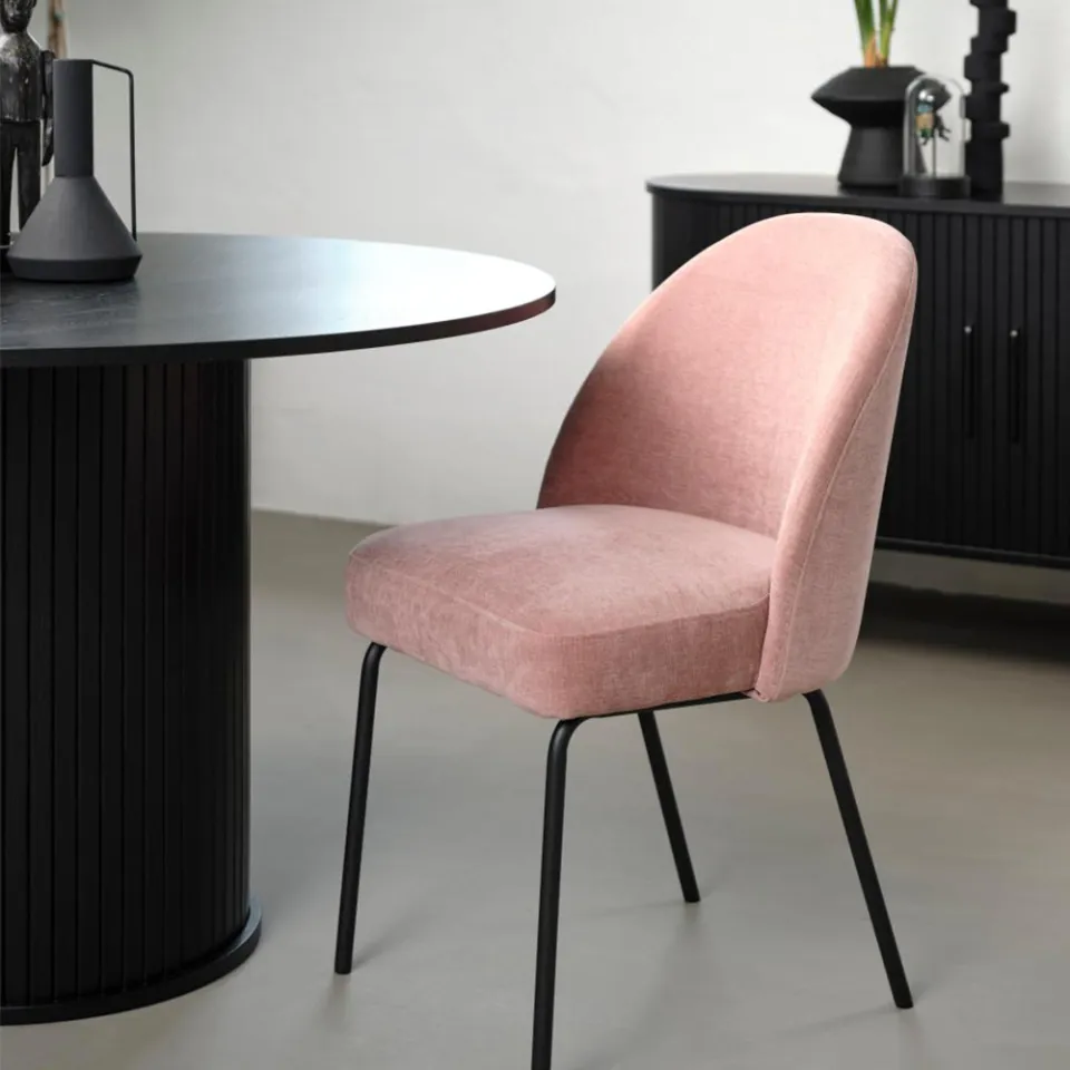 Olivine Lenn houten eettafel zwart eiken - Ø 120 cm, foto 3