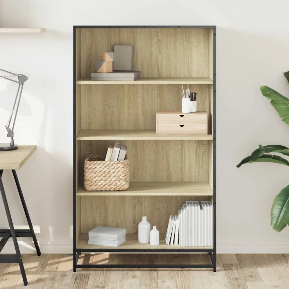 vidaXL Boekenkast 80,5x35x139 cm bewerkt hout sonoma eikenkleurig, foto 2