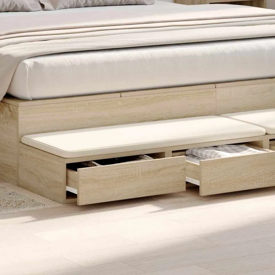 vidaXL Bedlades Sonoma Eiken 200 x 36,5 x 16,5 cm Bewerkt hout, foto 3