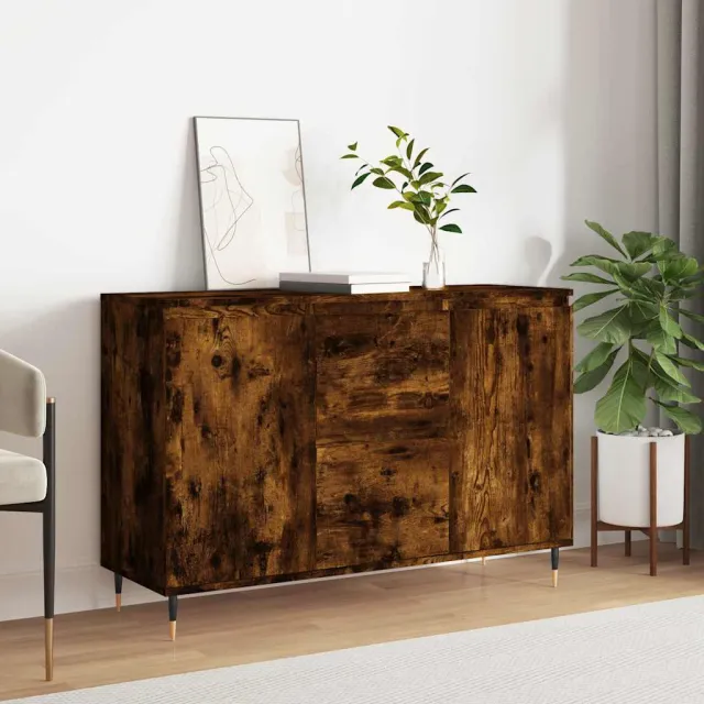 vidaXL Dressoir 101,5x35x70 cm bewerkt hout gerookt eikenkleurig Bruin
