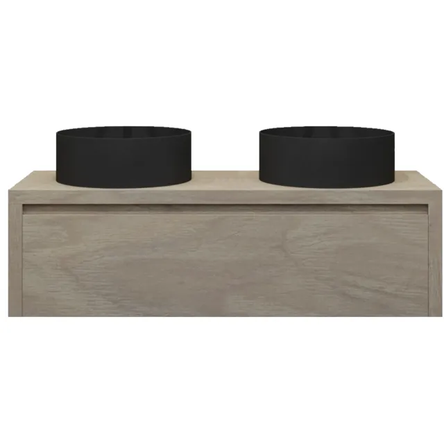 Gliss Design Badkamermeubelset Gliss Ares 120 cm Met Waskom Met 1 Lade Corn Silk Beige
