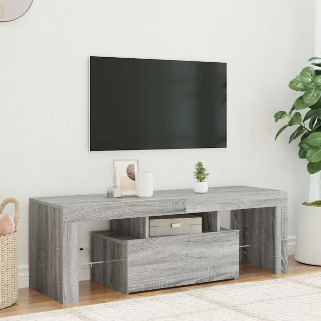vidaXL Tv-meubel met LED-verlichting 120x35x40 cm grijs sonoma eiken