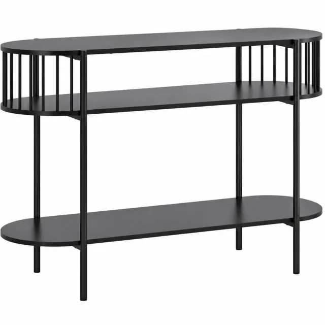 Nyoz consoletafel - Sidetable - Wandtafel - 110 cm - 3 niveaus - Industrieel design - MDF en metaal - Tot 75 kg - Zwart - Haltafel