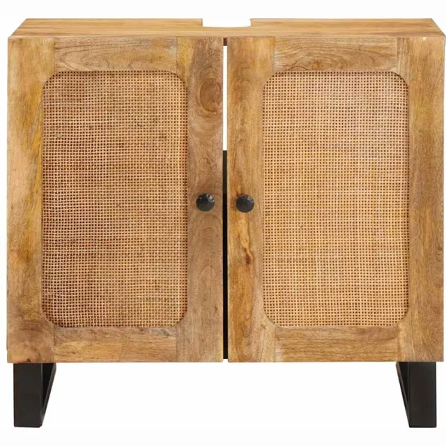 vidaXL Badkamer wastafelkast Bruin 62 x 33 x 58 cm Massief Mango Hout