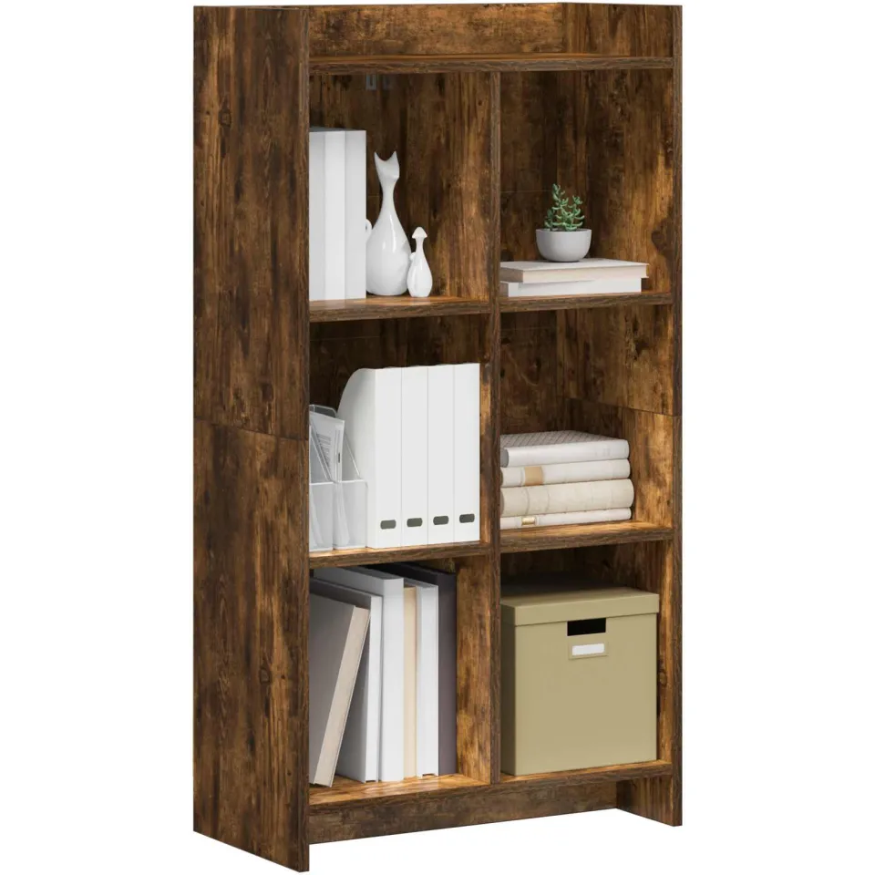 vidaXL Boekenkast Gerookt eiken 59 x 30 x 111 cm Bewerkt hout Bruin
