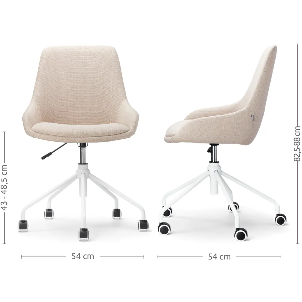 Nolon Nout-Isa bureaustoel beige - wit onderstel, foto 3