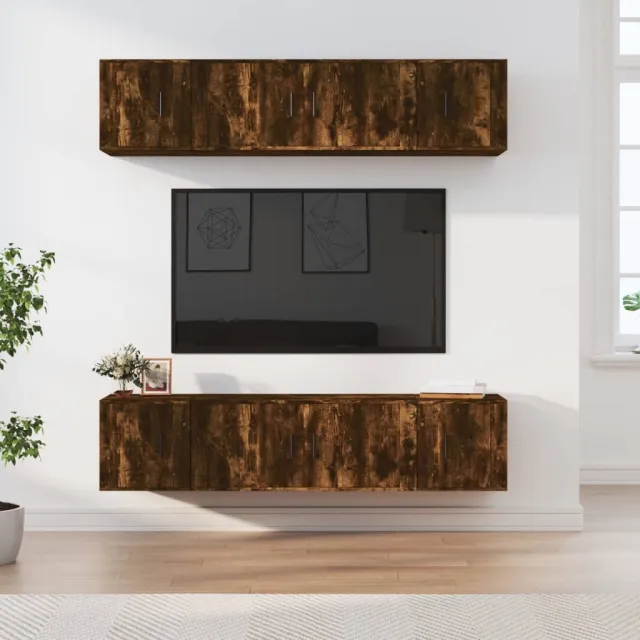 vidaXL 6-delige Tv-meubelset bewerkt hout gerookt eikenkleurig, foto 2