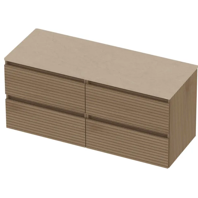 Basic-Line Deck 46 Badmeubelset Greeploos 120x46x58 cm D46sselo2x60 Lamello Oak Sand Stone Beige