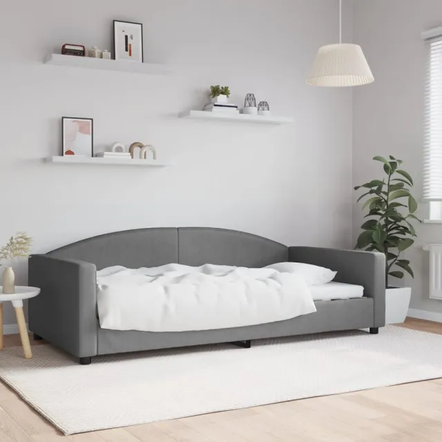 vidaXL Slaapbank 100x200 cm stof donkergrijs grijs