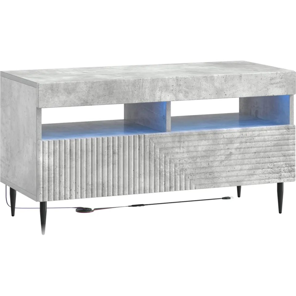 vidaXL LED tv-meubel HAARLEM 81 x 35 x 43 cm Betongrijs Bewerkt hout