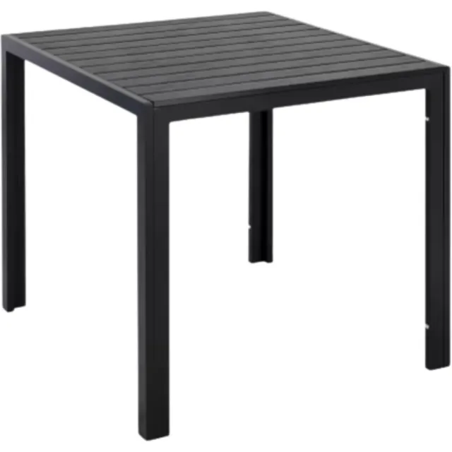 Happiq Tuintafel Valora - Aluminium - Voor binnen en buiten - Vierkante vijzettafel tuin - Zwart - Bistrotafel - Eettafel - Hitte- en Weerbestendig