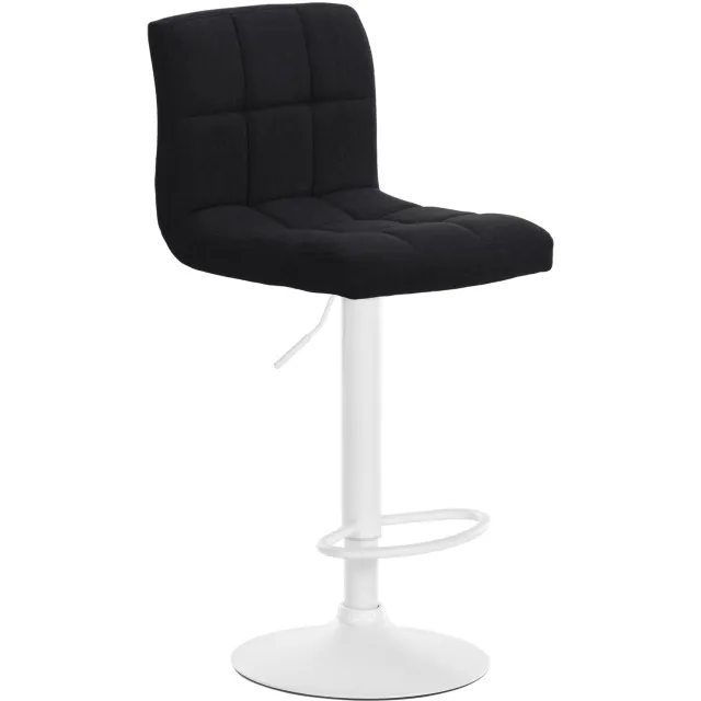 Luxe Comfort Barkruk - Verstelbaar - Stof - Zwart wit/zwart