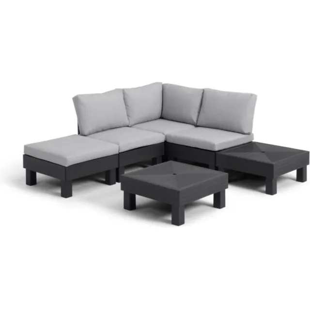 Keter Elements Loungeset- 4 a 6 personen - Grafiet Grijs