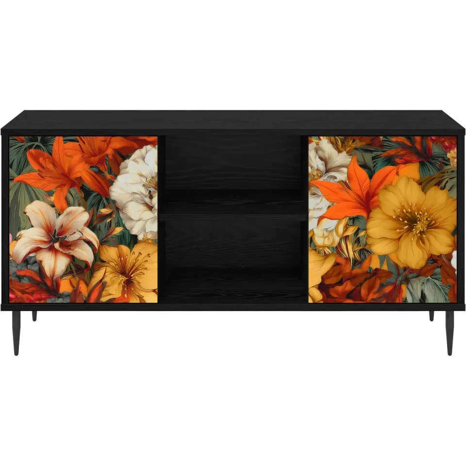 vidaXL Tv-meubel GENNEP 102 x 33 x 51 cm Zwart eiken Bewerkt hout, foto 4