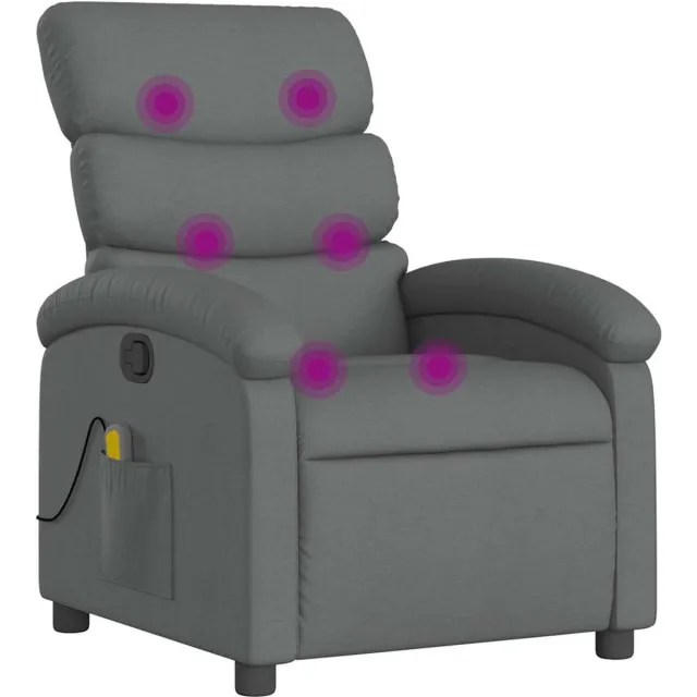 vidaXL Massagestoel - in - donkergrijze - stof Donkergrijs