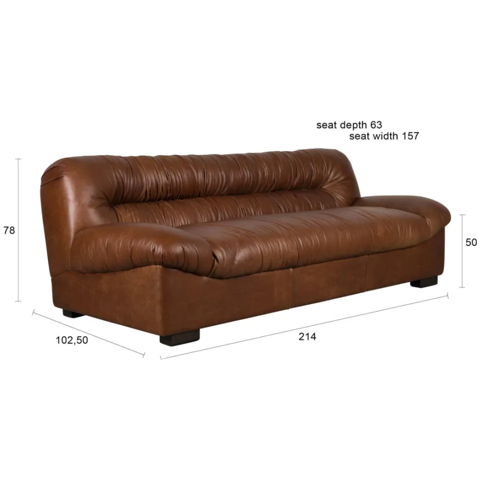 Dutchbone Douglas 3-zitsbank chocoladebruin, foto 3