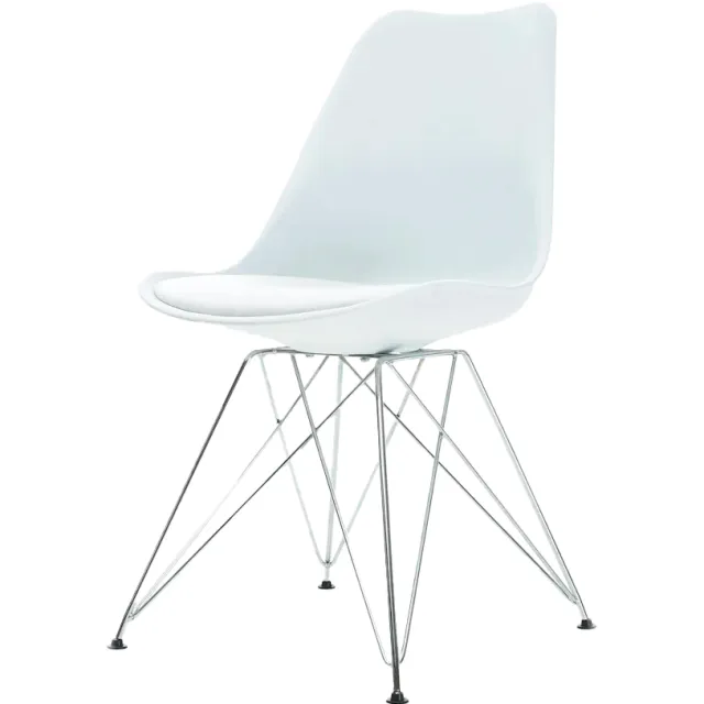 Essence Metal eetkamerstoel wit - chroom onderstel