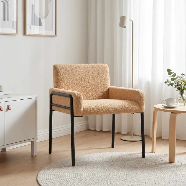 vidaXL Accentstoel Beige Bouclé
