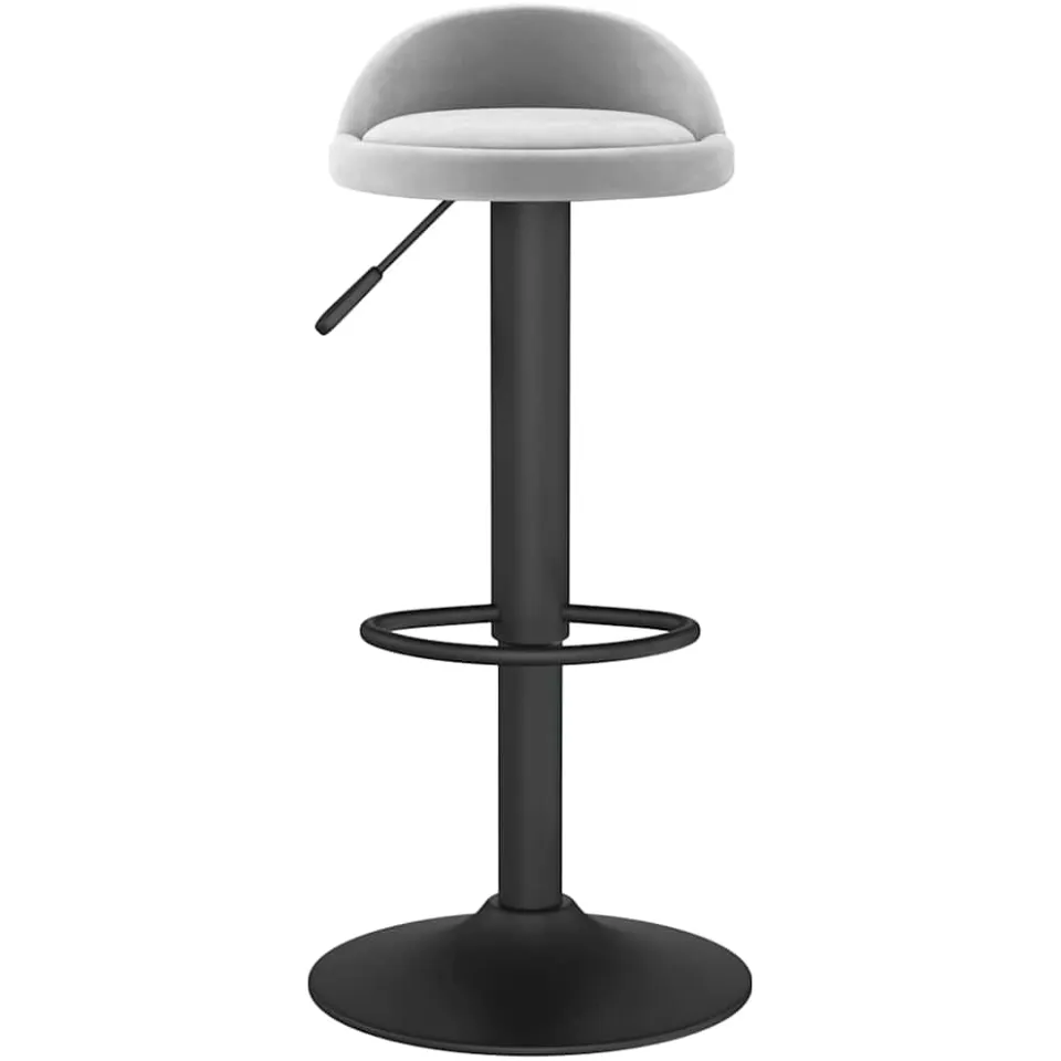 vidaXL Barkruk fluweel lichtgrijs