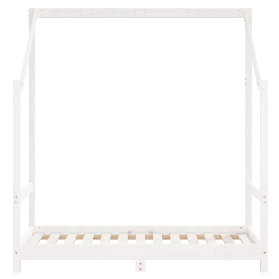 vidaXL Kinderbedframe 70x140 cm massief grenenhout wit, foto 3