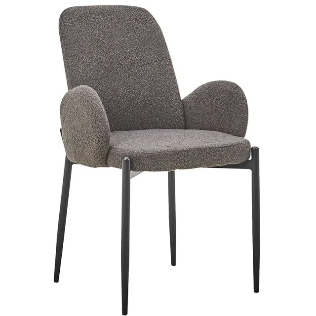 armstoel Maria bouclé grijs
