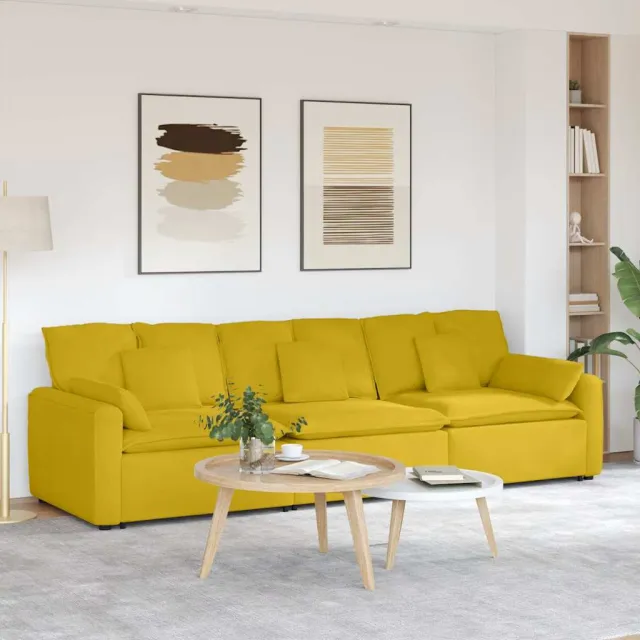 vidaXL Modulaire bank met kussens geel