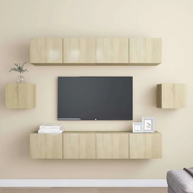 vidaXL 6-delige Tv-meubelset bewerkt hout sonoma eikenkleurig, foto 2