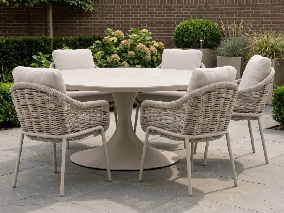 Suns Casto/Nova ø150cm dining tuinset 6-delig bruin, foto 4