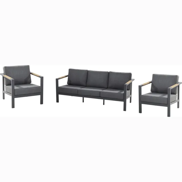 Taste by 4 Seasons Outdoor Ginger loungeset - Loungebank met loungestoelen - Antraciet