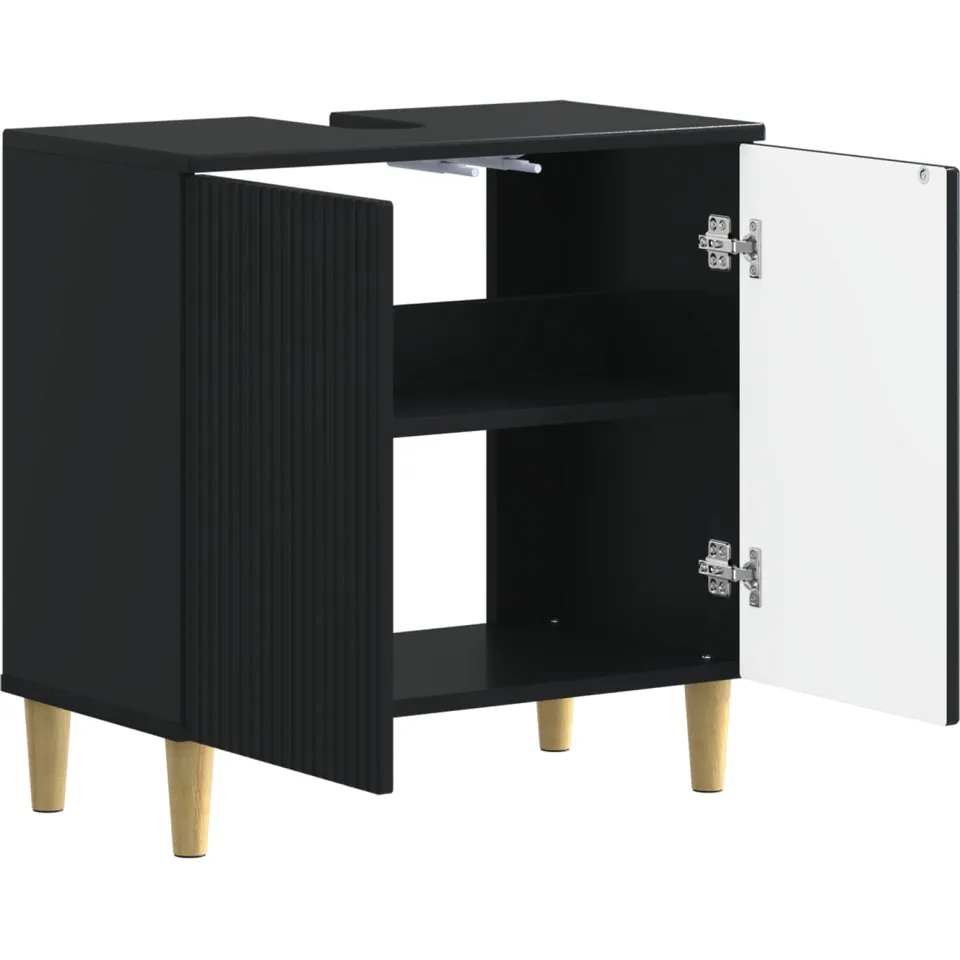vidaXL Badkamer wastafelkast ARNHEM Zwart 59,5 x 31,5 x 59 cm