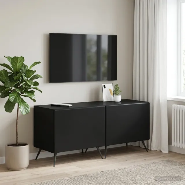 vidaXL Tv-meubel Zwart Bewerkt hout