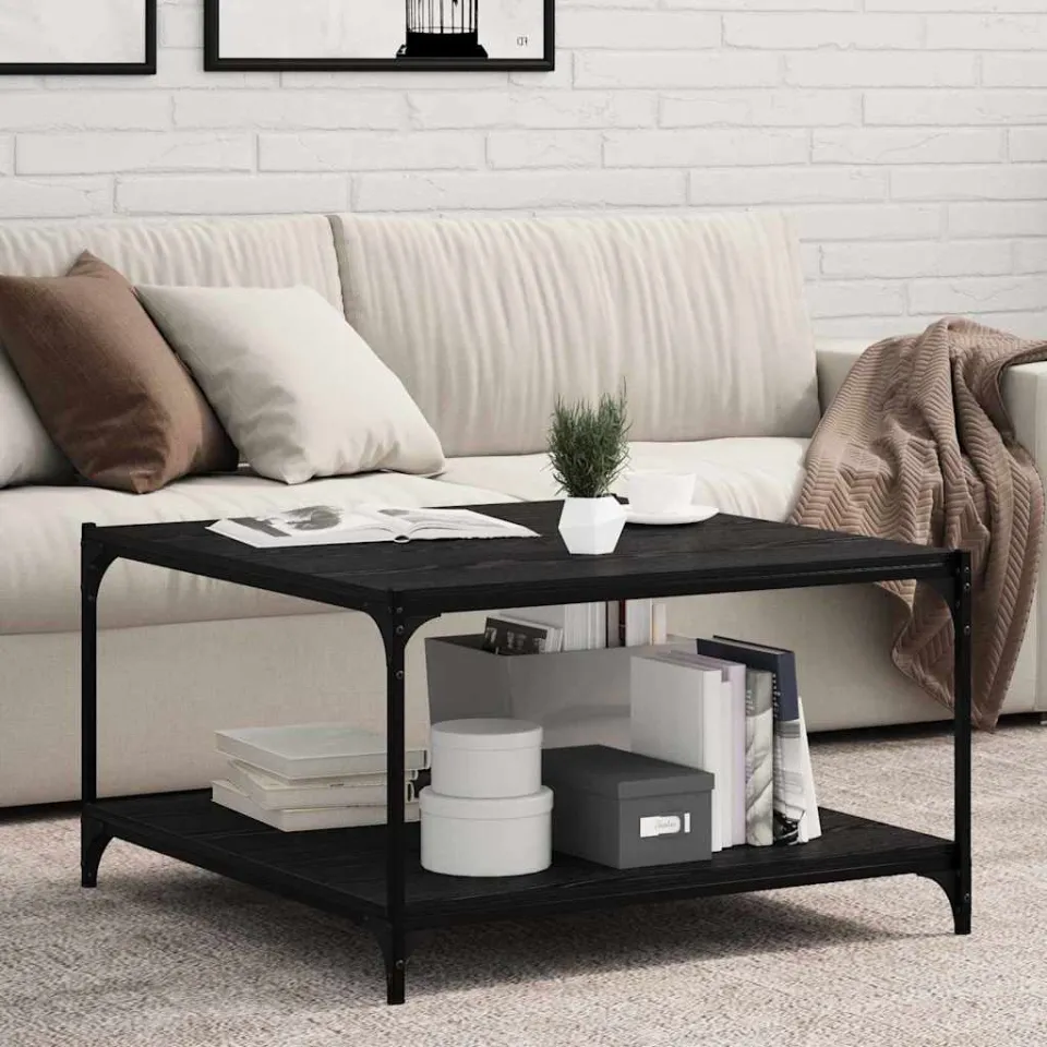vidaXL Boekenplank Bord 3-laags 4 st 80 x 40 x 1,5 cm Bewerkt hout zwart, foto 3