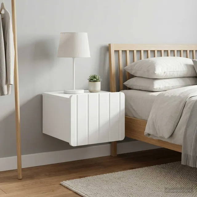 vidaXL Wandbeugel Bedkast 2 st Wit 33 x 34,5 x 24 cm Bewerkt hout
