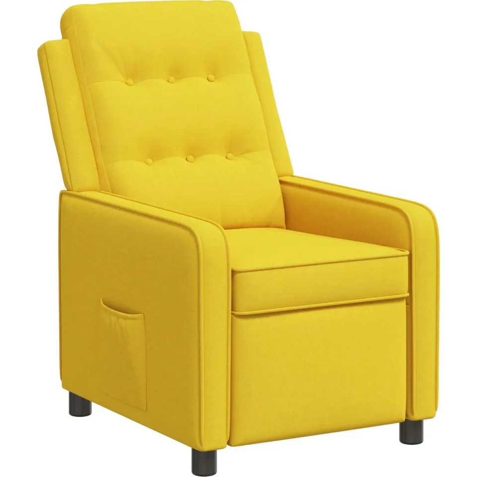 vidaXL Ligstoel Licht Geel 65 x 93 x 102 cm Stof Lemon Chiffon