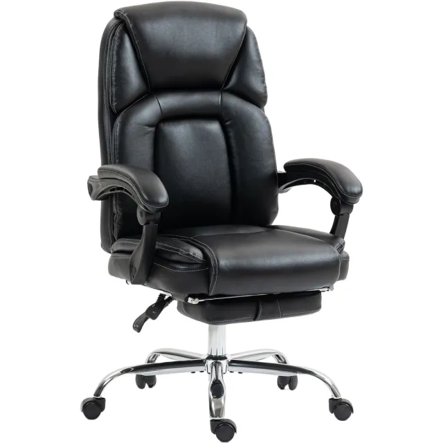 Homcom bureaustoel-PU-66 x 65 x 110-118 cm-Zwart