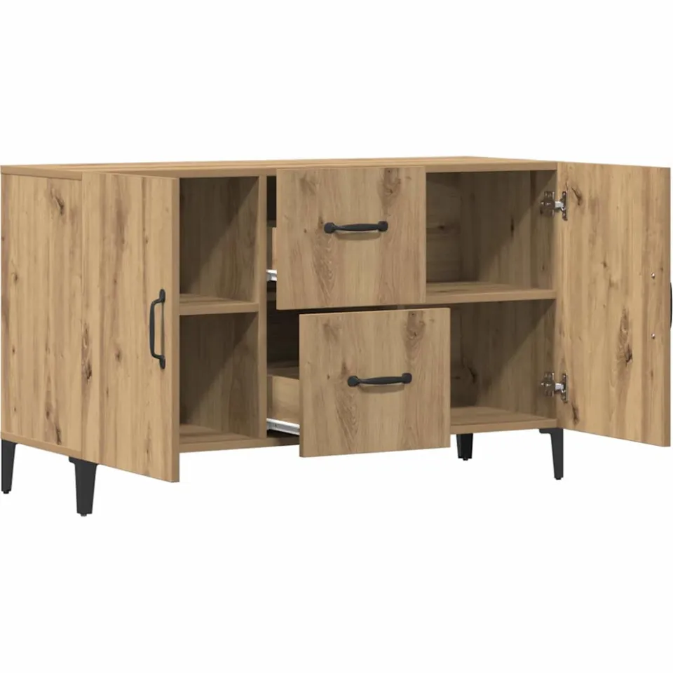 vidaXL Dressoir 100x36x60 cm bewerkt hout artisanaal eikenkleurig, foto 4