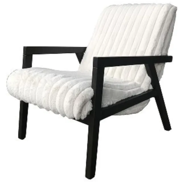 Sleepking Fauteuil Elysian - 100% linnen Faux Fur- Wit en Zwart
