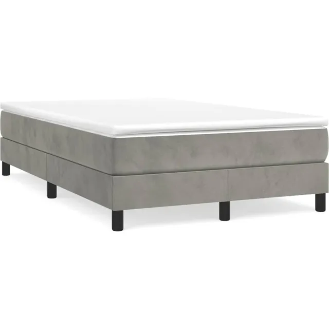 vidaXL Boxspring met matras fluweel lichtgrijs 120x190 cm grijs