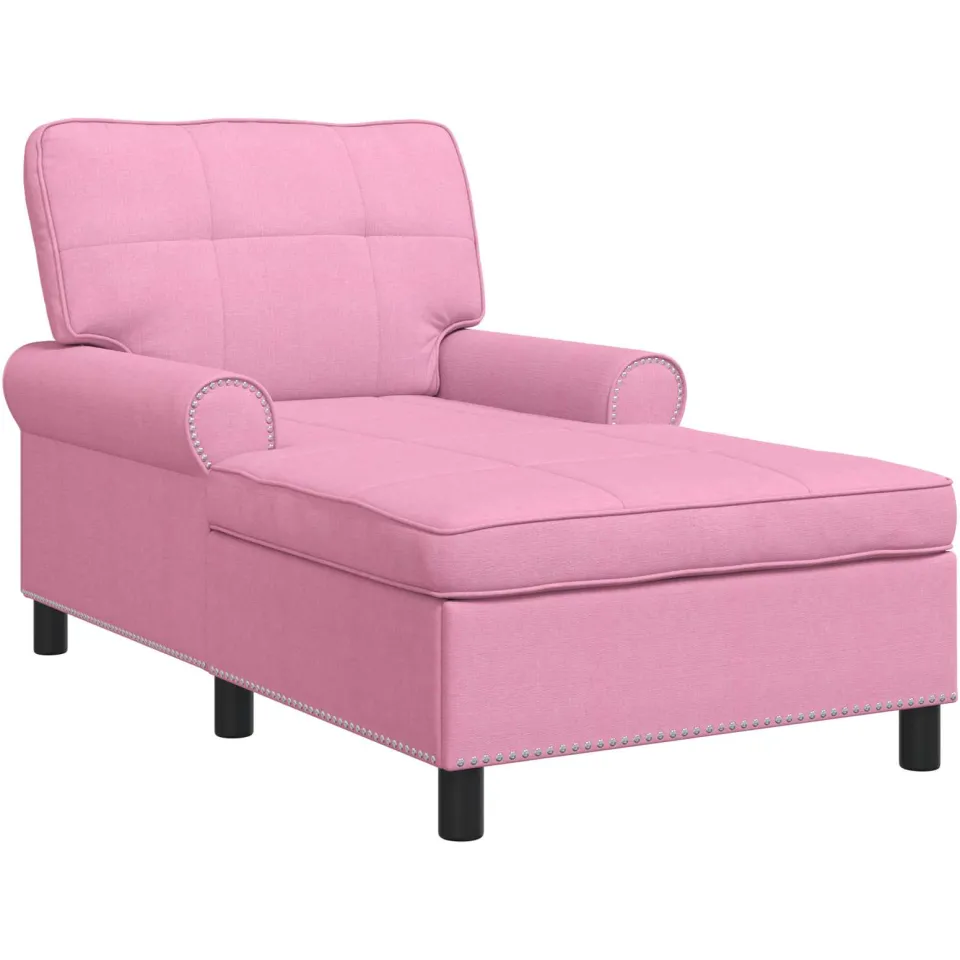vidaXL Chaise Lounge Roze Stof 91 x 157 x 91 cm
