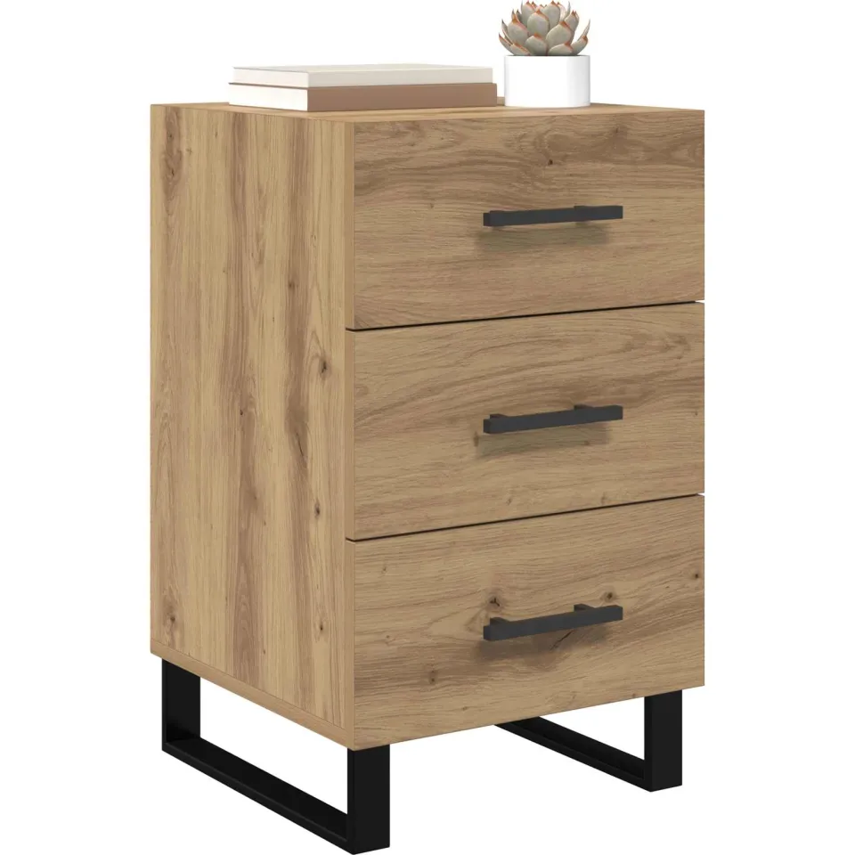 vidaXL Nachtkastje Artisan Eiken 40 x 40 x 66 cm Bewerkt hout Bruin