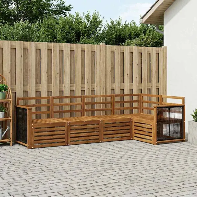 vidaXL Buiten bankenset 4 st 5-zits Naturel Massief Acaciahout