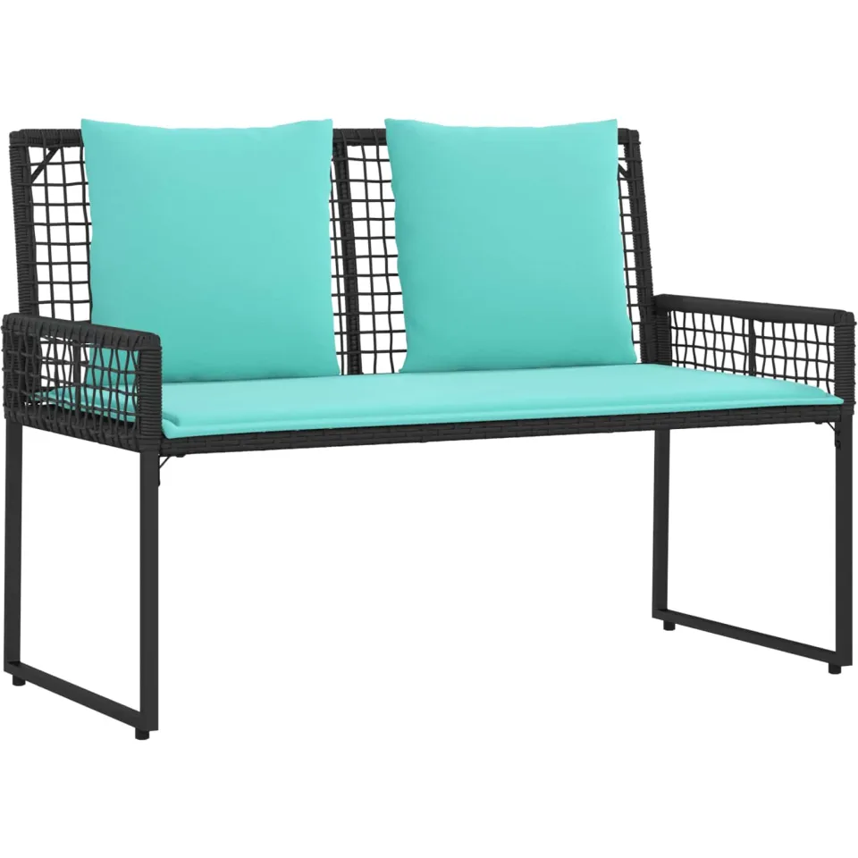 vidaXL Buitenmeubelset 4 st Zwart en Turquoise, foto 4