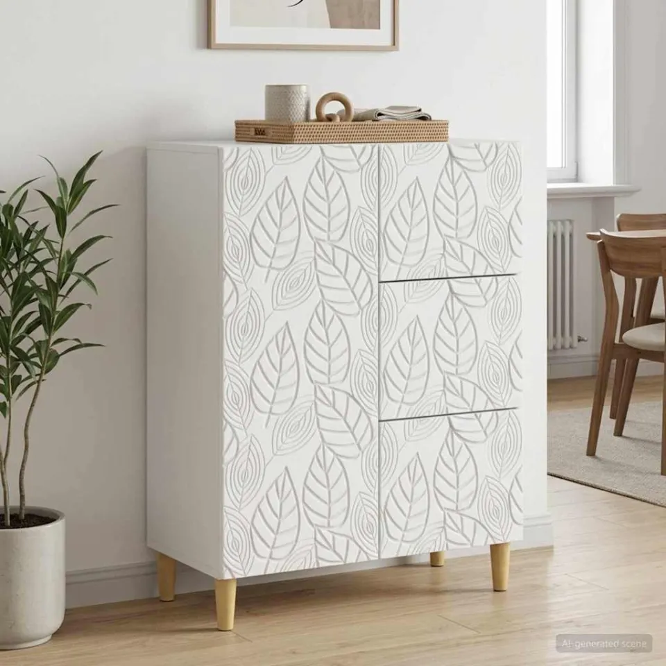 vidaXL Dressoir Wit 66 x 34,5 x 90 cm Bewerkt hout, foto 3