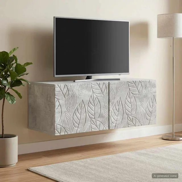 vidaXL Wandbeugel TV-kast 78,5 x 31 cm Betongrijs Bewerkt hout grijs, foto 2