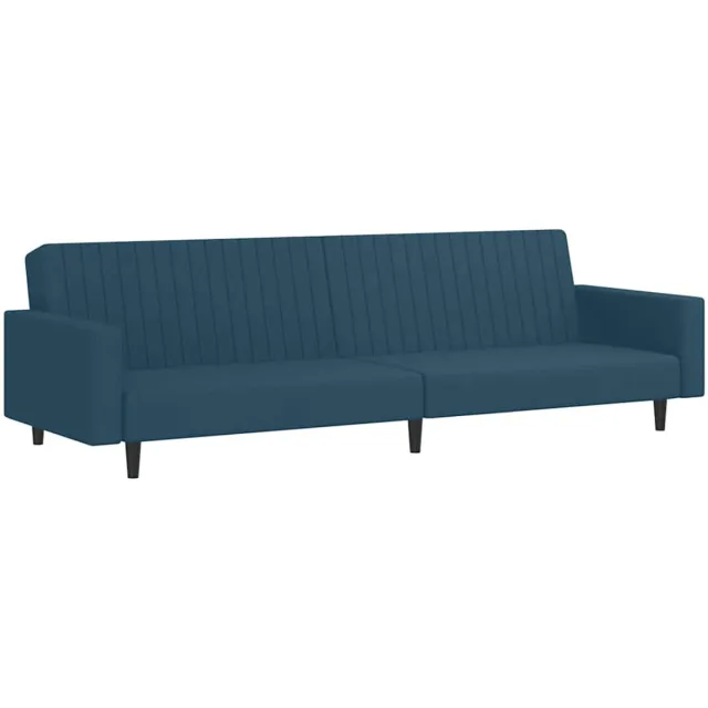 vidaXL Slaapbank - 2-zits - fluweel - blauw
