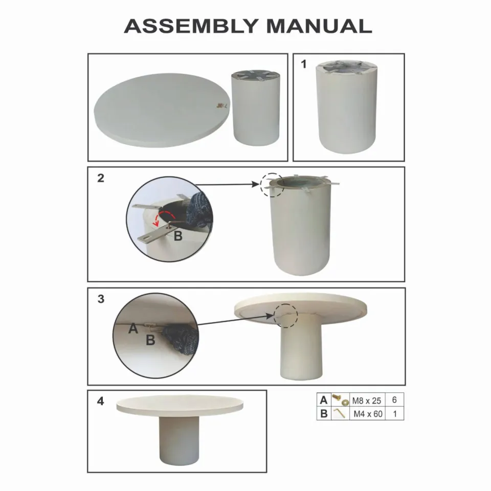 Giga Meubel Eettafel Eden - Rond - Composiet - 120cm, foto 6