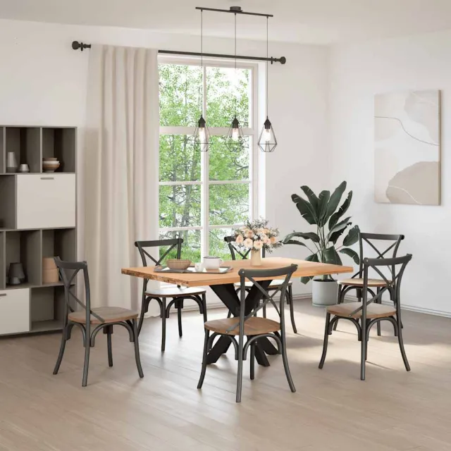 vidaXL Eettafelpoot spider vorm 85x85x(72-73) cm staal zwart